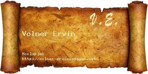 Volner Ervin névjegykártya