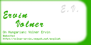 ervin volner business card